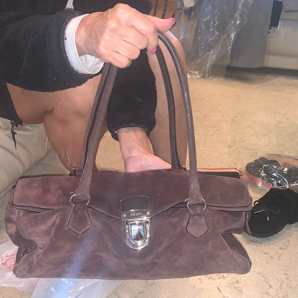 Brown Prada Suede Purse, Gently Used, Pre- Owned